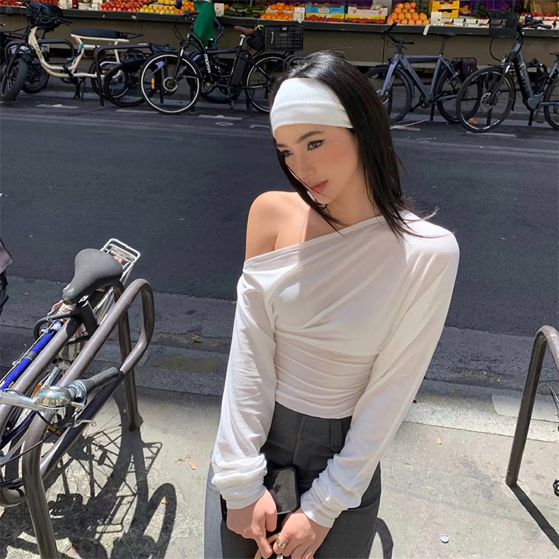 Women Fashion Blouse - 2026 Women’s One Shoulder Top Long