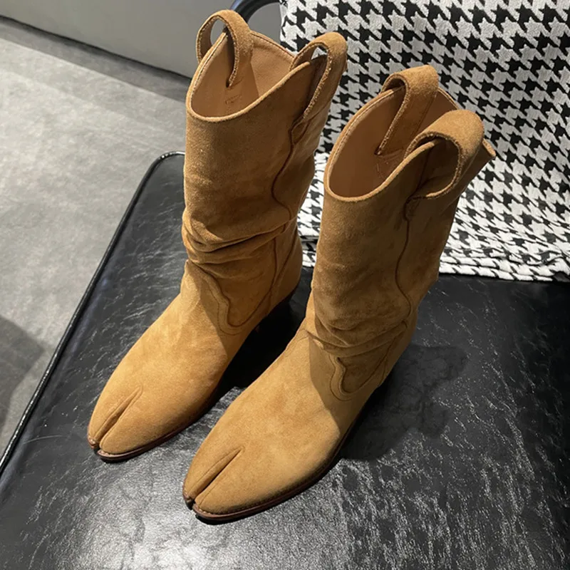 Women'S Fashion Korea - Fashion Vintage Boots Split Toes Korean
