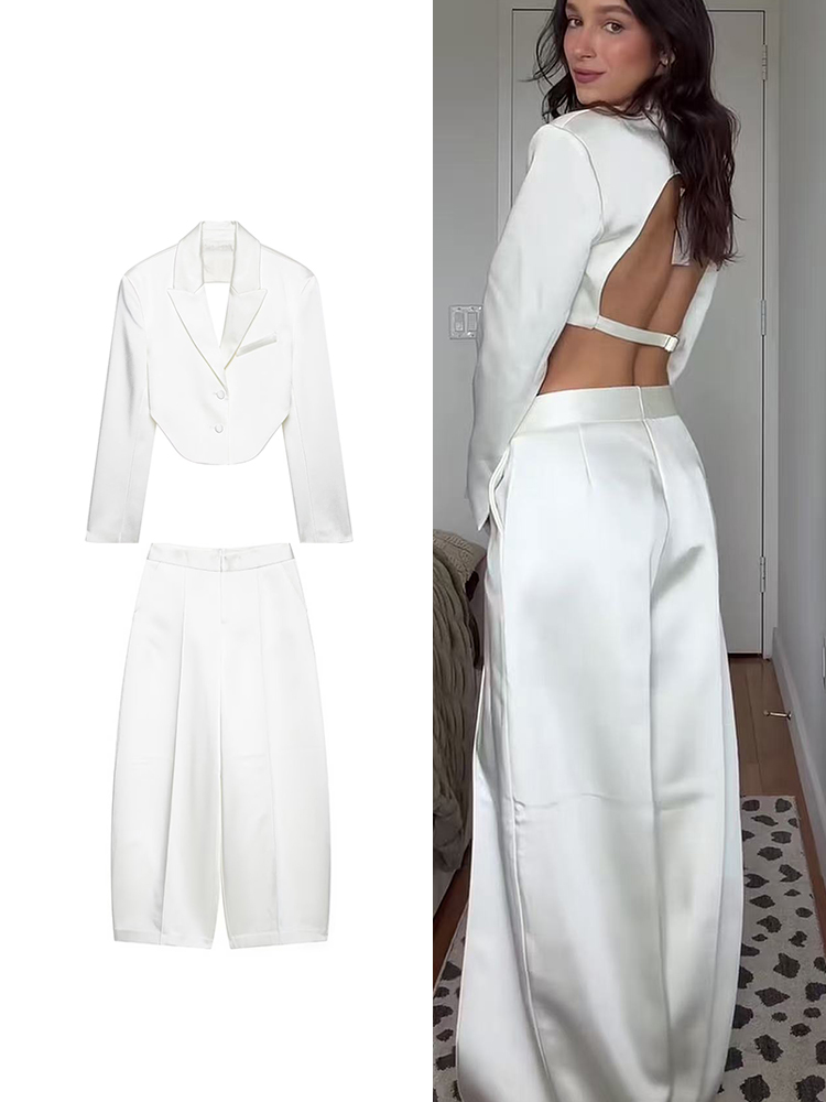 Women'S Fashion Trends Spring 2026 - TFMLN Fashion Women's Satin Blazer Pants