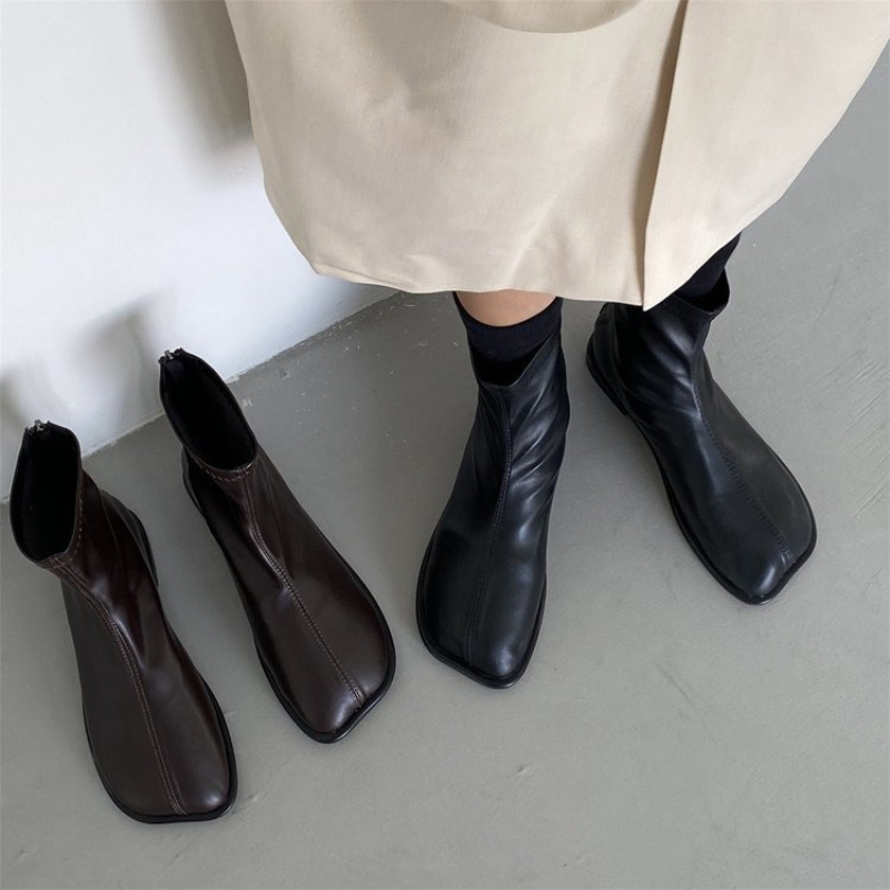 Women'S Fashion Korea - Women's Autumn Genuine Leather Square Toe