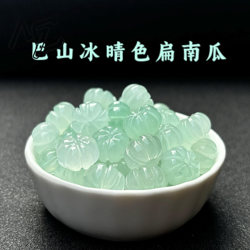 Women'S Fashion Earrings - 10pcs A Green Jade Pumpkin Beads