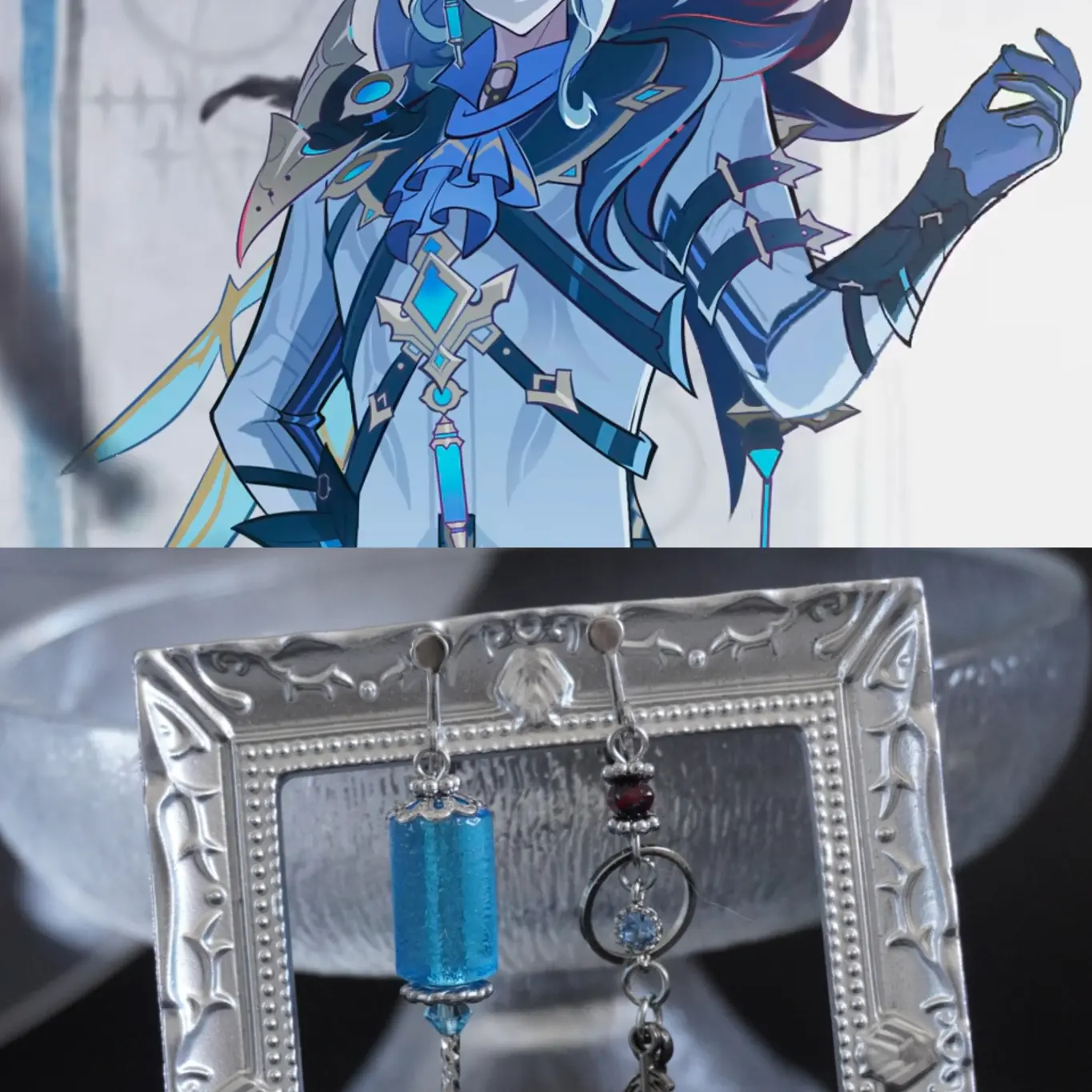 Women'S Fashion Earrings - Anime Genshin Impact Il Dottore The