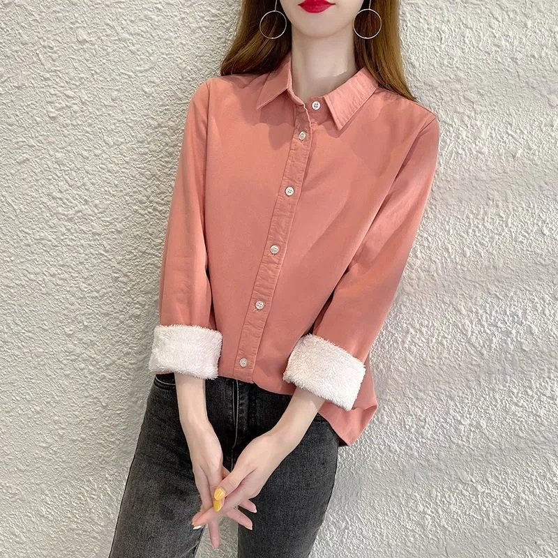 Velvet Blazer Women - Fashion Add Velvet Warm Shirt Women's