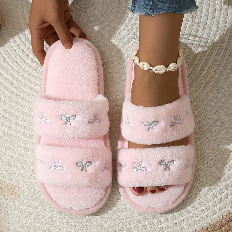 Fashion Bow Embroidery Fluffy  - đánh giá và giá Women'S Fashion Korea