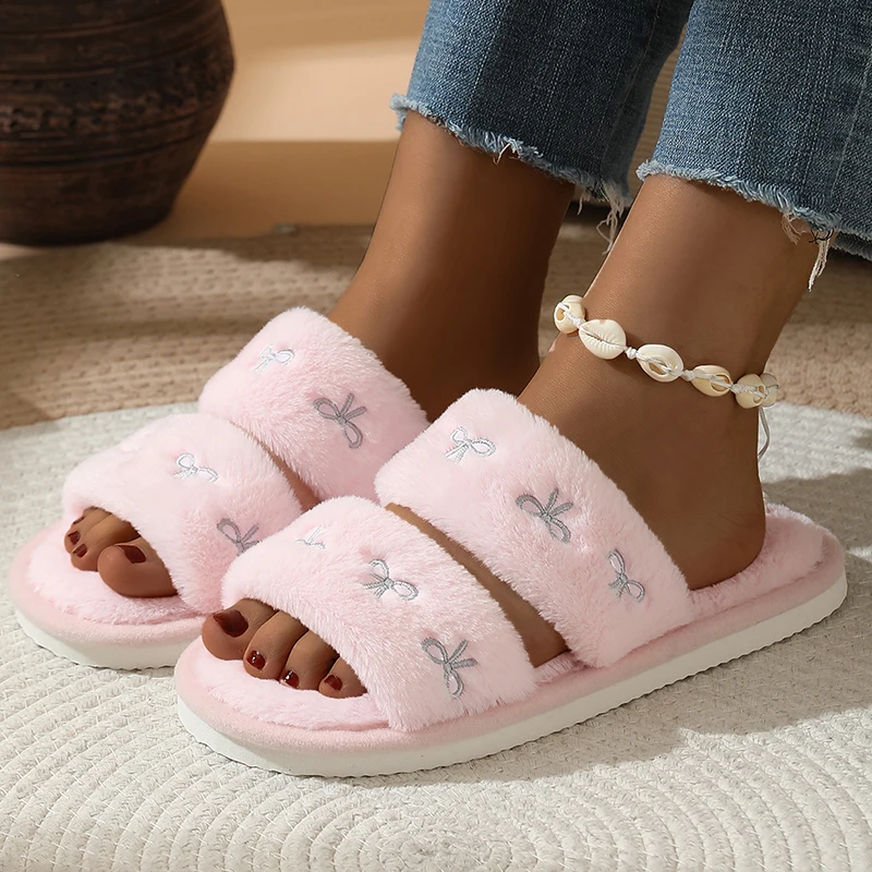 Fashion Bow Embroidery Fluffy  - đánh giá và giá Women'S Fashion Korea