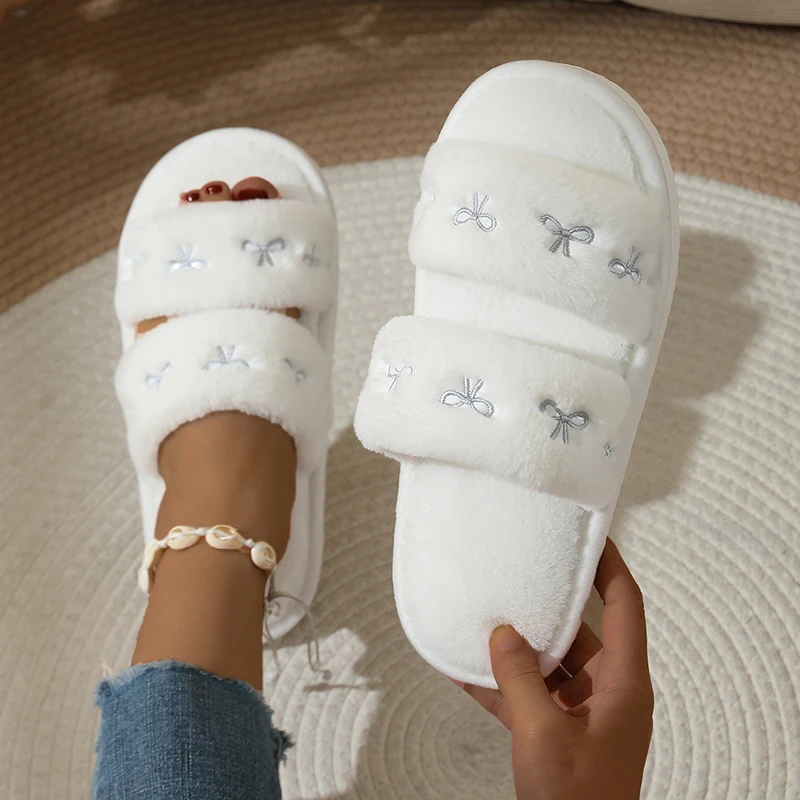 Fashion Bow Embroidery Fluffy  - đánh giá và giá Women'S Fashion Korea