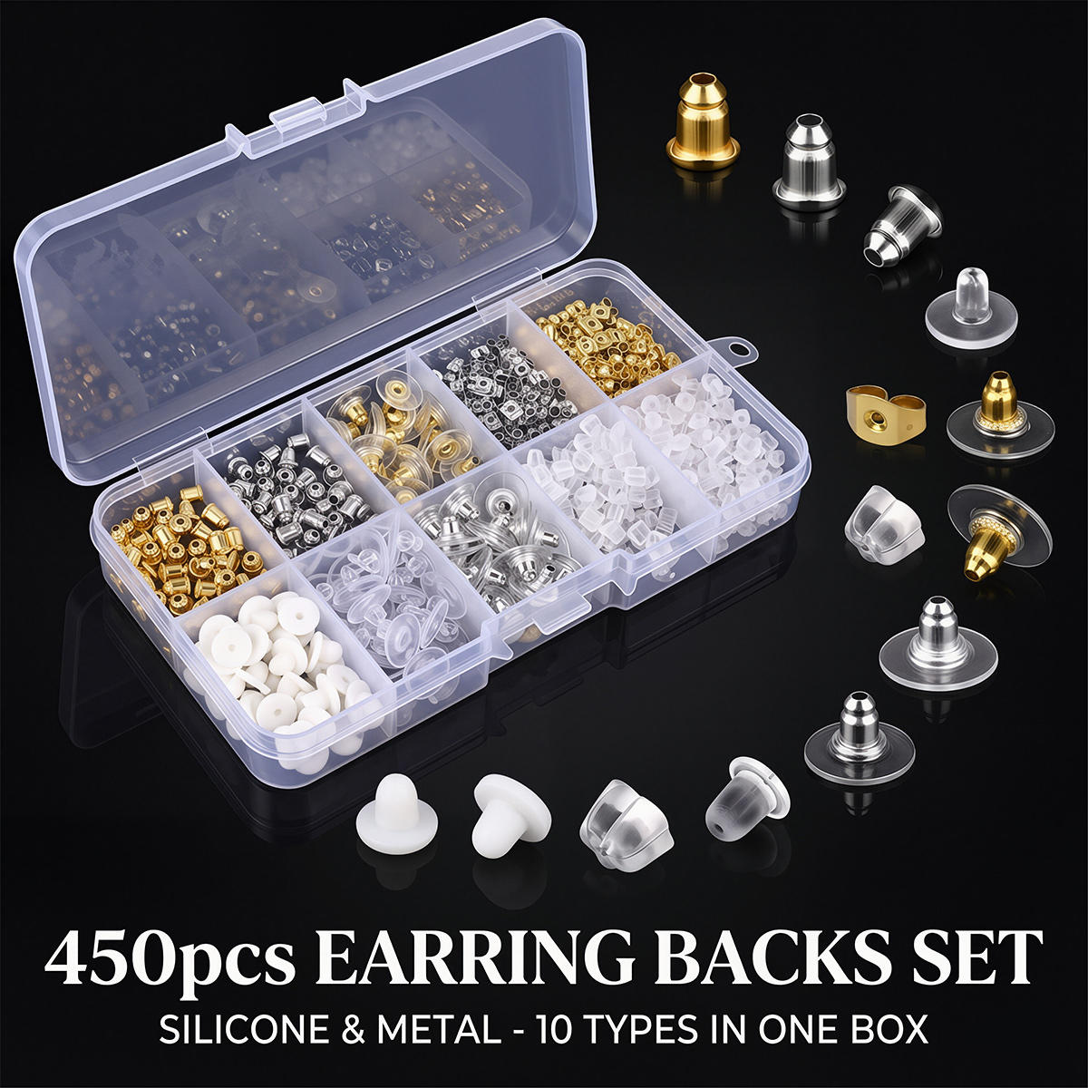 450pcs Silicone & Metal Earrin - đánh giá và giá Women'S Fashion Earrings