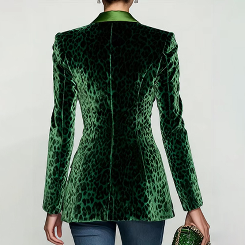 Fashion Women Leopard Print Sl - đánh giá và giá Velvet Blazer Women