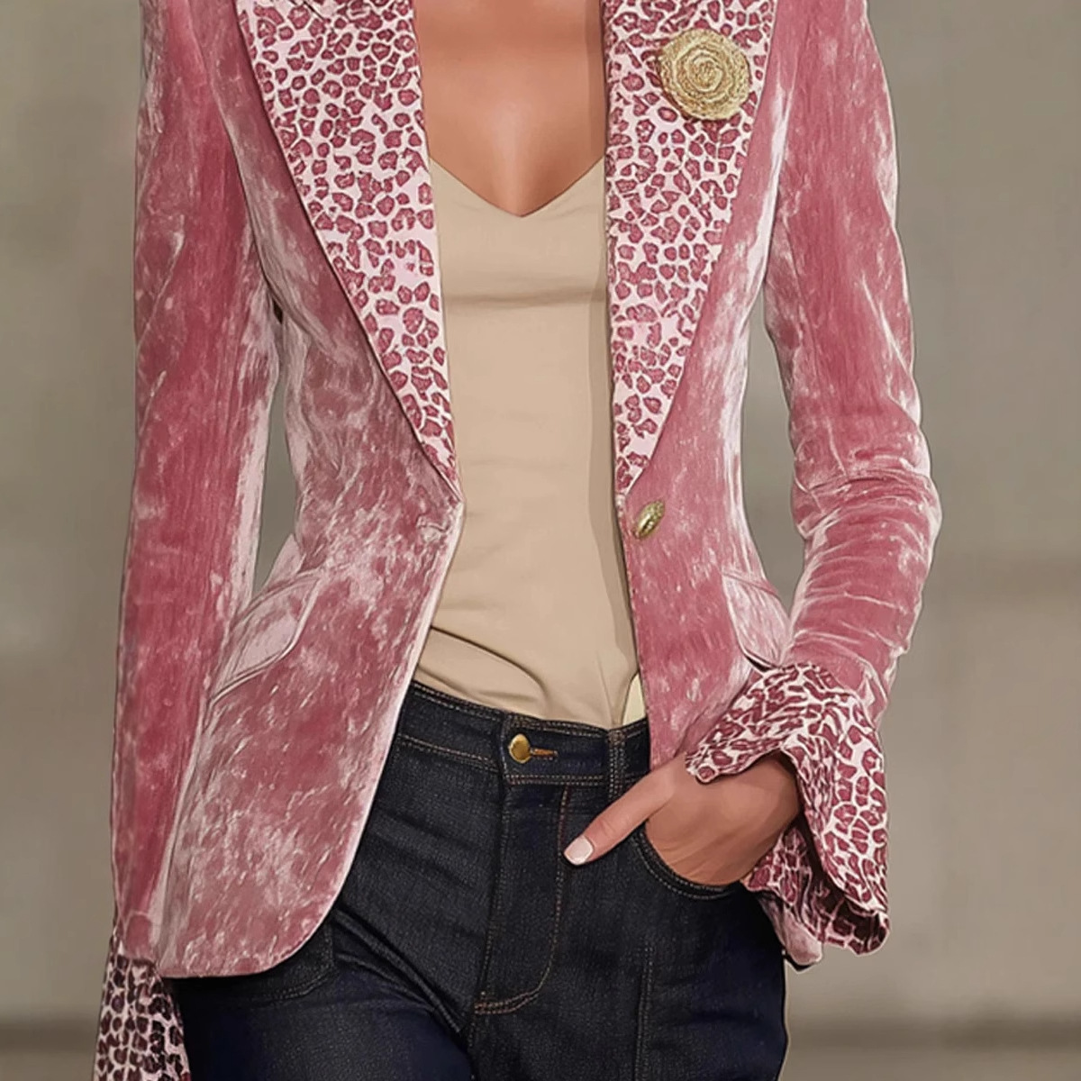 Women Velvet Blazer Leopard Pr - đánh giá và giá Velvet Blazer Women