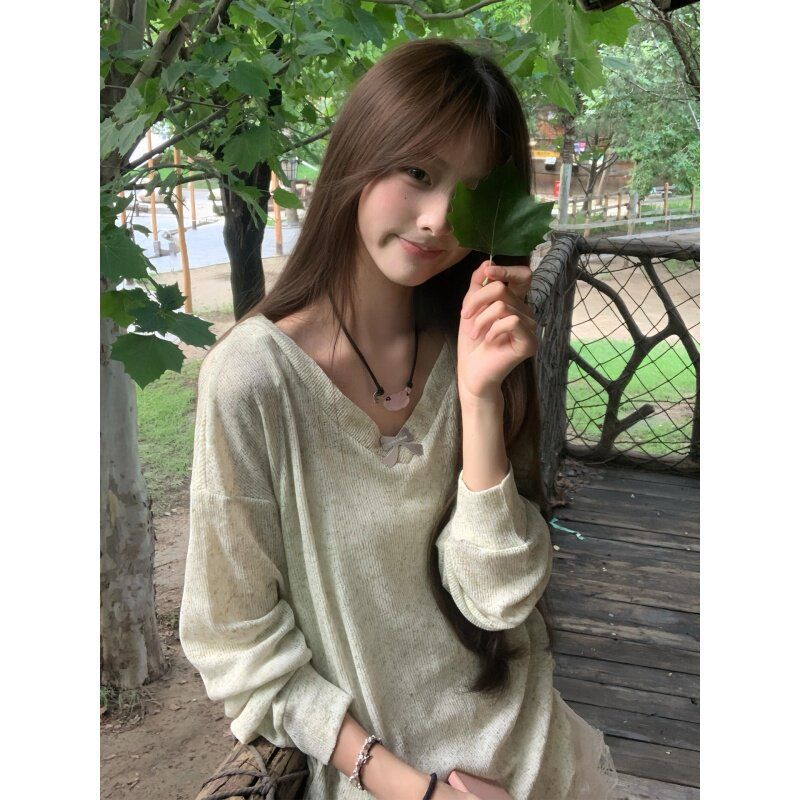 Korean Style Sweet V-neck Bow  - đánh giá và giá Women Fashion Blouse