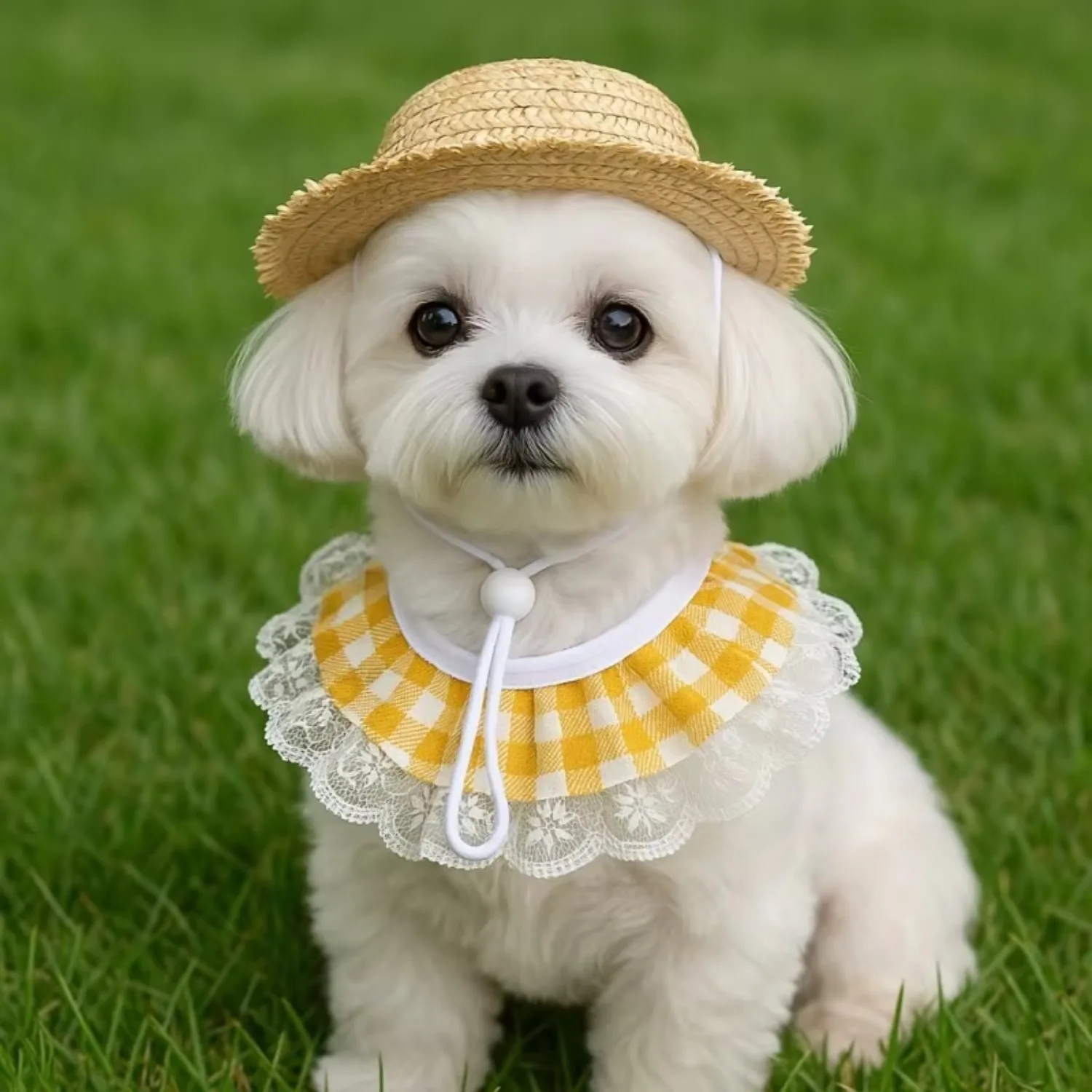 Cute Pet Straw Hat with Lace P - đánh giá và giá Straw Hat Summer