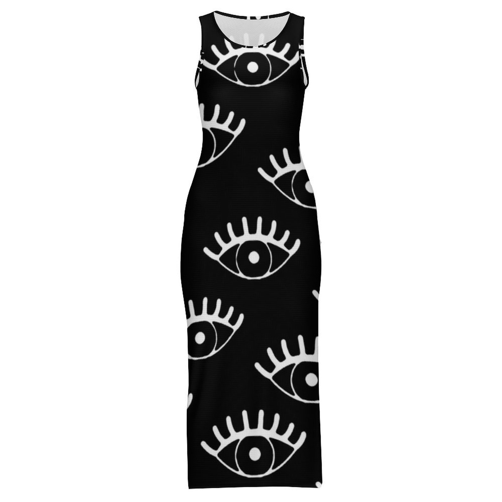 White Eyes Bodycon Dress Summe - đánh giá và giá Women Fashion Vector
