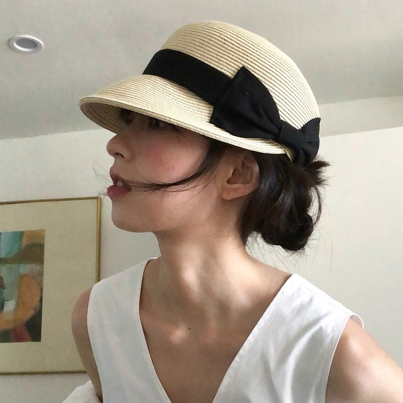Bow Dome Straw Peaked Hat for  - đánh giá và giá Straw Hat Summer