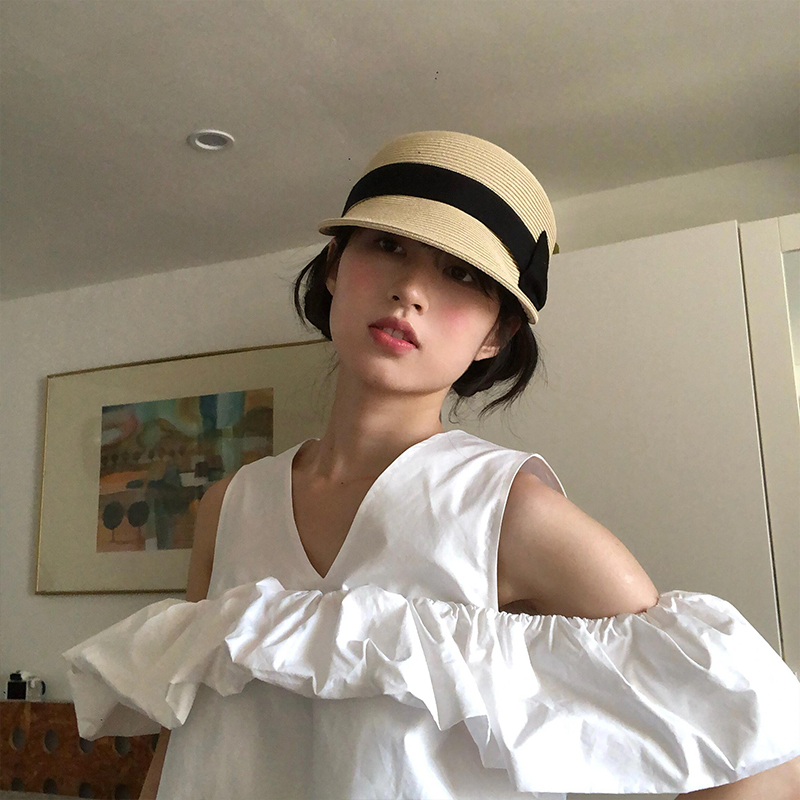 Bow Dome Straw Peaked Hat for  - đánh giá và giá Straw Hat Summer