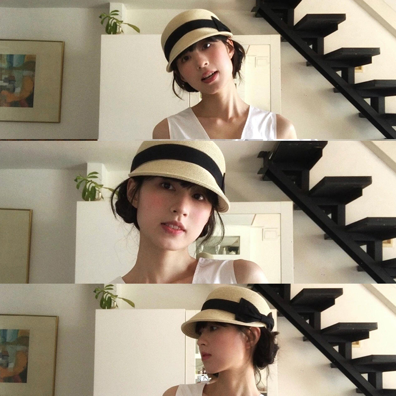 Bow Dome Straw Peaked Hat for  - đánh giá và giá Straw Hat Summer