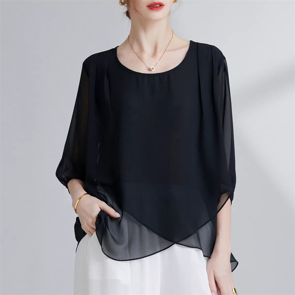 Korean Style Chiffon Plus-Size - đánh giá và giá Women Fashion Blouse