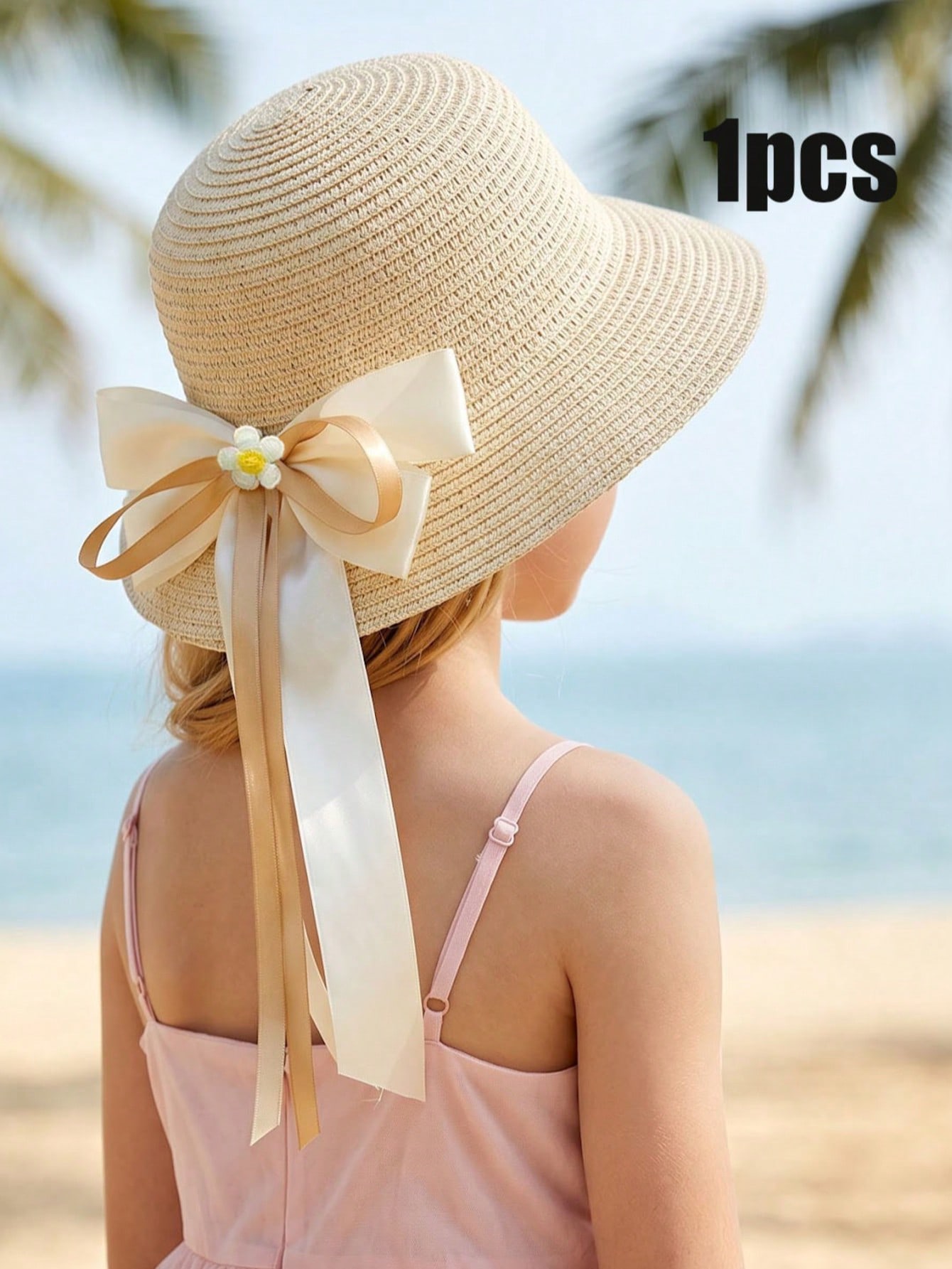 1Pc 3-8Y Girls Coffee Bow Stra - đánh giá và giá Straw Hat Summer